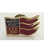 Vintage Olympic Pin Maxwell House USA Sponsor Metal Enamel Hat Lapel - £4.63 GBP