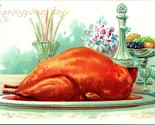 Vtg Postcard Tuck&#39;s Thanksgiving Day RJ Wealthy Artist Signed Turkey Emb... - $5.31