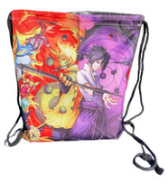 Dragon Ball Z Naruto Vs. Sasuke Battle Drawstring Book Bag Tote - £19.60 GBP