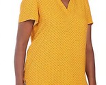 Hilary Radley Women Size Small V-Neck Printed Blouse, Mustard Yellow - $16.99