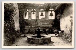 Mission San Juan Capistrano Fountain Bells RPPC Real Photo Postcard X21 - £5.46 GBP