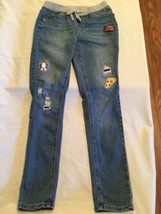 Justice jeans Size 12 simply low super skinny distressed knit waist pant... - $17.00