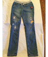 Justice jeans Size 12 simply low super skinny distressed knit waist pant... - £13.36 GBP