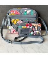 Vera Bradley Coastal Paradise Crossbody Bag Purse &amp; Matching Wallet Grey... - $903.42 MXN