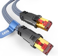 Cat 8 Ethernet Cable 50 FT Flat High Speed 50 FT Ethernet Cable 40Gbps 2000Mhz B - £31.88 GBP