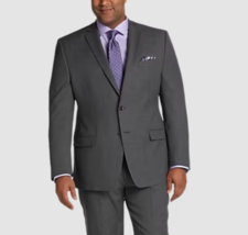 Hart Schaffner Marx Charcoal Gray Notch Lapel Wool Suit Jacket Sz 44L $430 - £47.40 GBP