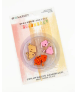 Mini Index Clips.  Strawberry Lemonade.  12 clips. 12 brads. 49th &amp; Market - $5.95