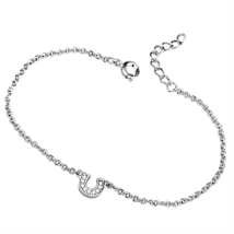3W710 - Rhodium Brass Bracelet with AAA Grade CZ  in Clear - $468.17 MXN