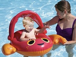 Swimways Sun Canopy Baby RED CRAB Boat Pool Float - NEW Babies 9 - 24 Months - £13.68 GBP