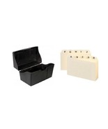 Black Index Card Holder with Alphabetic Guide Set Built In Ridges Secure... - £15.73 GBP