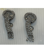 Vintage MUSI Crystal Rhinestone SHOE CLIPS Large Stones 50&#39;s Shoe Bling - $15.99 CAD