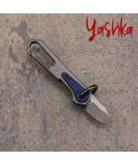 Mini Hunting Knife M390 Folding Blade Titanium Keychain Pendant Blue Sil... - €43,26 EUR