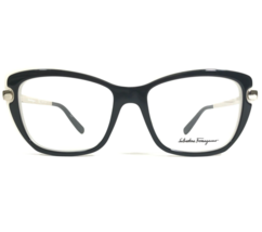 Salvatore Ferragamo Eyeglasses Frames SF2754 972 Black White Gold 52-16-135 - $74.59
