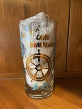 Vintage &#39;Beautiful&#39; Lake Champlain, NY Souvenir Glass - Ship&#39;s Wheel &amp; Boats - £10.24 GBP