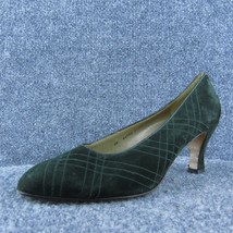 Salvatore Ferragamo 44600 360RA Women Pump Heel Shoes Green Leather Size 10 Med - £43.51 GBP
