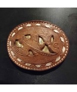 Absolutely gorgeous leather well-designed vintage Brown belt buckle - €33,14 EUR
