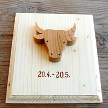 Handmade Wooden Zodiac Sign Picture Taurus - £43.30 GBP