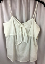 A.N.A A New Approach Tank top Womens size M White Tie- Front Textured Si... - £9.44 GBP