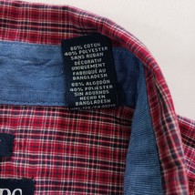 Chaps Easy Care Button-Down Collar Men's Plaid Long Sleeve Red Shirt Size Large image 6