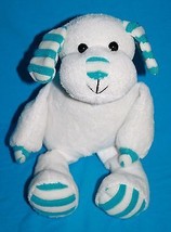 Kellytoy Dog  13&quot; Soft Toy Stuffed Puppy Blue White Plush Striped Ears Nose Feet - £8.52 GBP