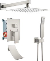 The Airuida Brushed Nickel Bathtub Rain Shower System Set Features A, In Valve. - £142.17 GBP