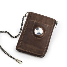 CONTACT&#39;S Men Wallet Airtag Case RFID Genuine Leather Small Key Wallets with Cha - £94.52 GBP