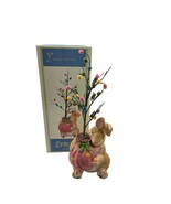 Spring Primavera Bunny w Easter Egg Tree Resin Figure Holiday - $278.37 MXN