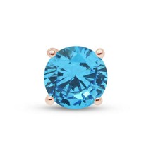 14K Chapado en Oro Rosa 1Ct Azul Imitación Diamante Hombres Simple Dormilonas - £25.52 GBP