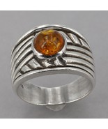 Retired Silpada Oxidized Sterling Silver FIRE WITHIN Amber Ring R1449 Size 8.75 - €43,41 EUR