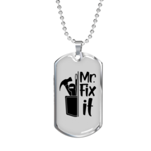Mr Fix It Woodworker Dog Tag Stainless Steel or 18k Gold W 24&quot; - £37.33 GBP+