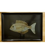 Vintage COUROC Monterey Lacquer Barware MCM Oblong Tray Stone Inlay Mosa... - $171.02 CAD