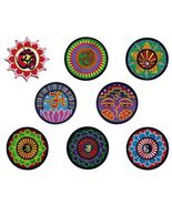 OHM LOTUS IRON ON PATCH 3" Yin Yang Aum Om Hippie Yoga Hindu Peace Embro... - $4.95
