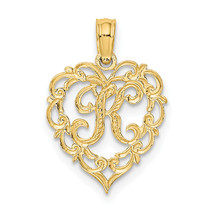 14KY Heart Script Letter K Initial Charm K6424K - £86.15 GBP