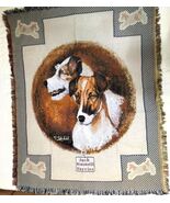 Jack Russell Terrier Tapestry Throw Blanket 48X58 Signed - $19.89