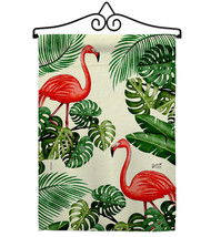 Paradise Flamingos Garden Flag Set Birds 13 X18.5 Double-Sided House Banner - £22.43 GBP