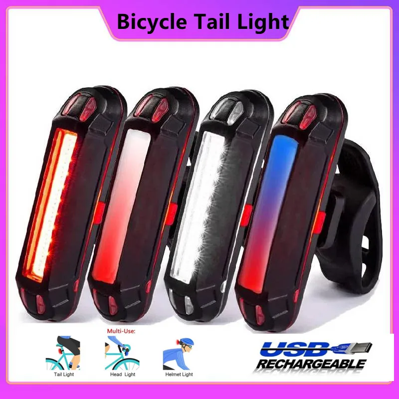 Bike Tail Light Waterproof LED Bicycle Rear Light USB Rechargeable Lantern - £8.55 GBP