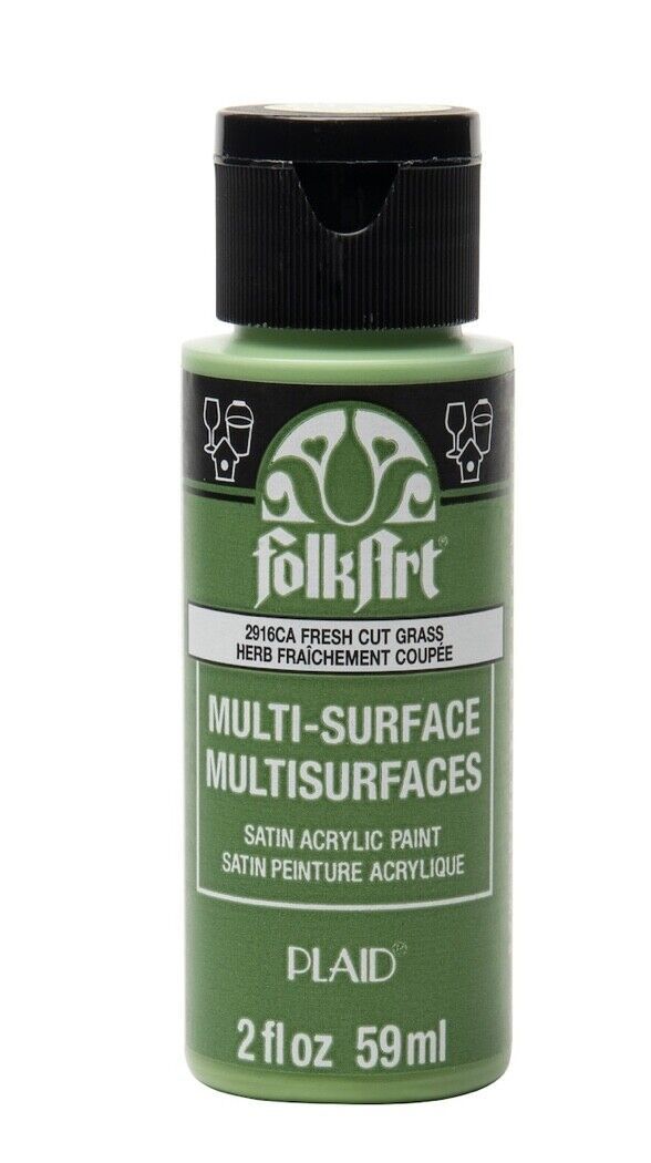 FolkArt Multi-Surface Satin Acrylic Paint, 1916CA Fresh Cut Green, 2 Fl.... - $3.79