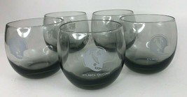 Barware Nfl Atlanta Falcons 5 Lo-Ball Cocktail Glasses Smokey Gray Vintage Set - £11.00 GBP
