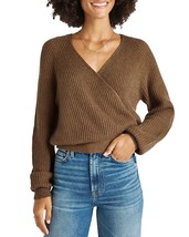 Splendid Women&#39;s Adele Ribbed Knit Top Wrap Sweater L B4HP - £35.08 GBP