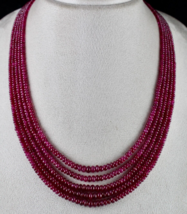 Natural Glass Filled Certified RUBY Round Beads 5 L 466 Carats Gemstone Necklace - £1,568.78 GBP