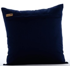 Blue Art Silk Sequins &amp; Beaded Bird Pillows Cover, Birdy Flight, 10. Navy Blue ( - £26.51 GBP+