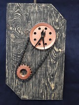 Black Real Wood Cycle Chain Steampunk Art Deco Vintage Retro Unique Wall Clock - £75.76 GBP