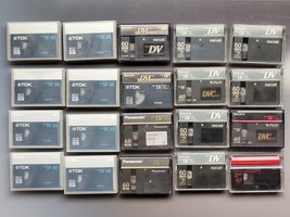 Lot of 21 mini DV 60 LP90 Video Cassette TDK, FUJI, maxell, Sony, Panasonic 2007 - £78.23 GBP