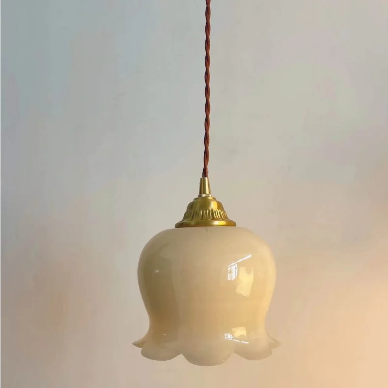 French Cream Octopus Imitation Jade Lily Orchid Chandelier Ins Wind Beds... - $89.91