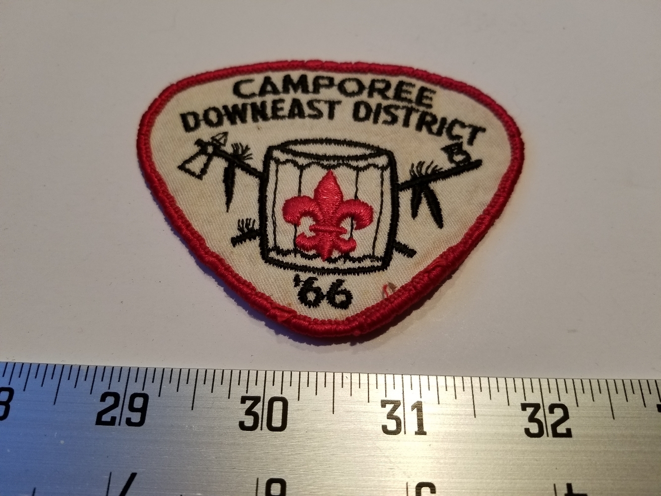 Home Treasure 66 Camporee Downeast District White Patch Red Trim Black Lettering - £15.17 GBP