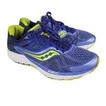 Saucony Ride 10 Everun Running Shoes Trainers Size 10.5 Purple Lime Walking Gym - £35.54 GBP