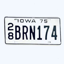 1975 United States Iowa Delaware County Passenger License Plate 28 BRN174 - £13.01 GBP