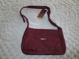 Nwt Stone Mountain Hamptons Collection Burgundy Gen. Leather Shoulder Bag Purse - £77.87 GBP