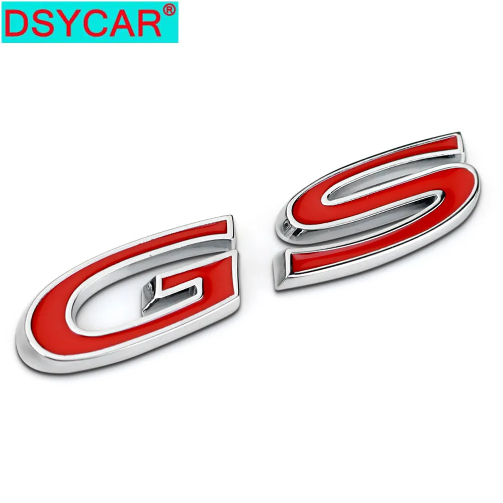 Sycar 1pcs 3d metal gs car side fender rear trunk emblem badge sticker decals for buick thumb200