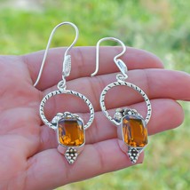 Citrine Earring Handmade Jewelry With 925 Stamped Sterling Silver Earring - £77.69 GBP